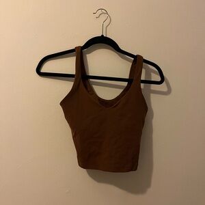 Brown lululemon cropped bra top